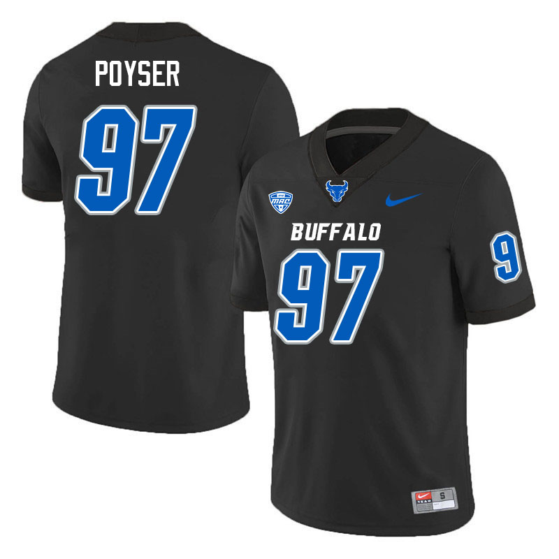 Buffalo Bulls #97 Junior Poyser College Football Jerseys Stitched Sale-Black